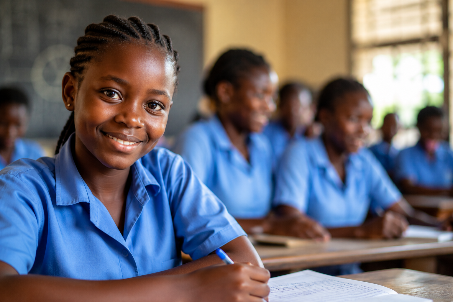 Jeunes filles en salle de classe